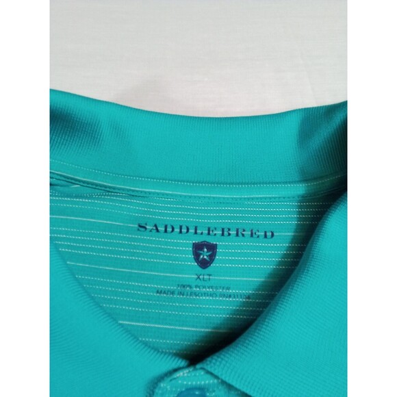 Men's Saddlebred Turquoise/Teal Polo Shirt XLT / Extra Large Tall - Picture 4 of 11